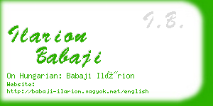 ilarion babaji business card